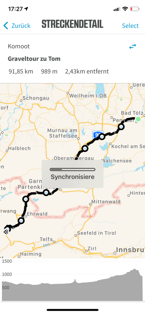 Bikepacking Route planen Route synchronisieren Wahoo App